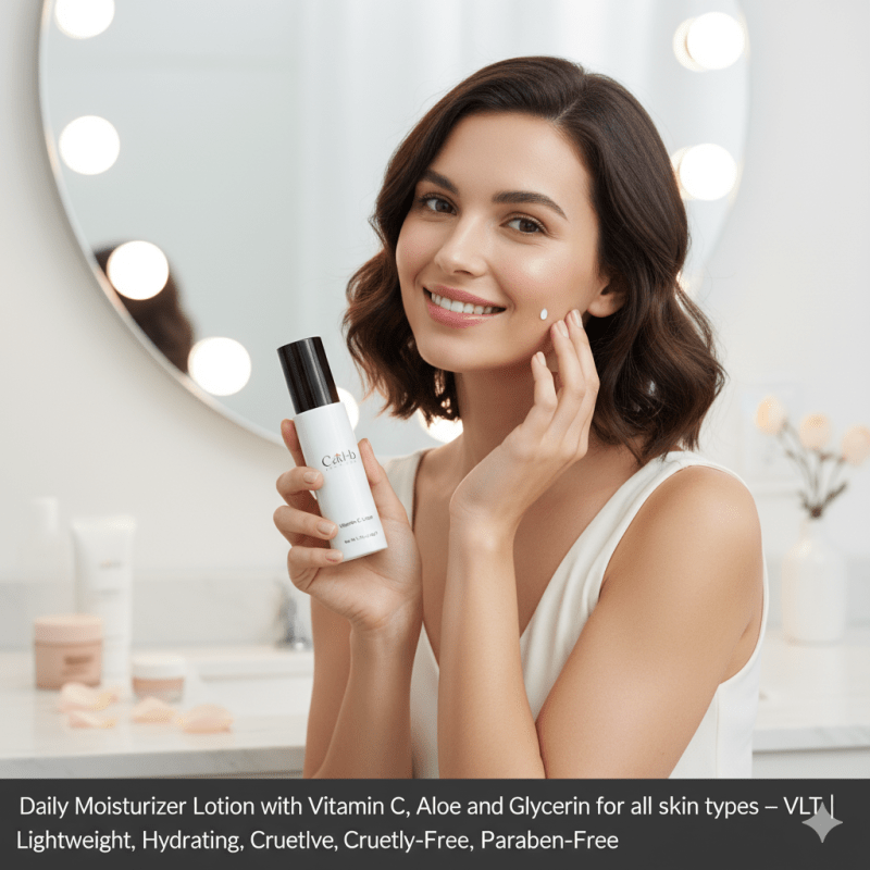 Daily Moisturizer Lotion with Vitamin C, Aloe & Glycerin – Hydrating Face Cream for All Skin Types – VLT - CAMARABUSSINES