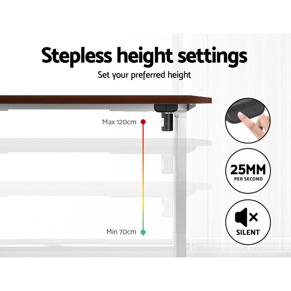 NNEDSZ Artiss Standing Desk Motorised Sit Stand Desks Walnut 120CM - CAMARABUSSINES