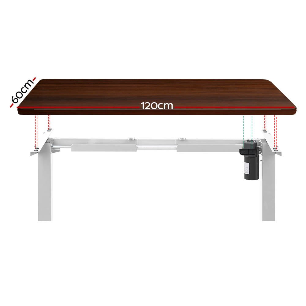 NNEDSZ Artiss Standing Desk Motorised Sit Stand Desks Walnut 120CM - CAMARABUSSINES