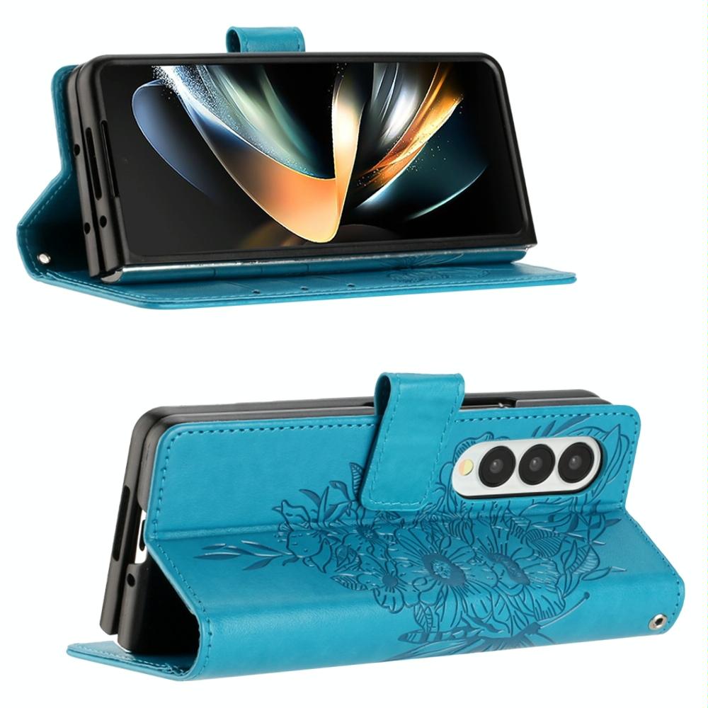 NNEDSZ Butterfly Embossed Leather Phone Case - Blue - CAMARABUSSINES