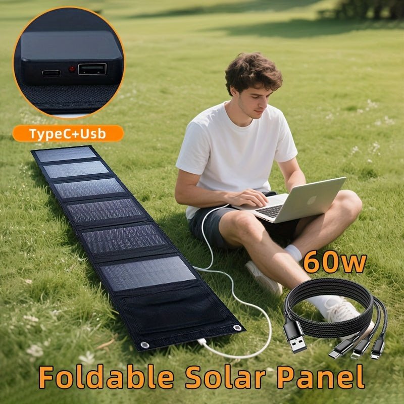 NNETM Foldable 60W Portable Solar Charging Panel - CAMARABUSSINES