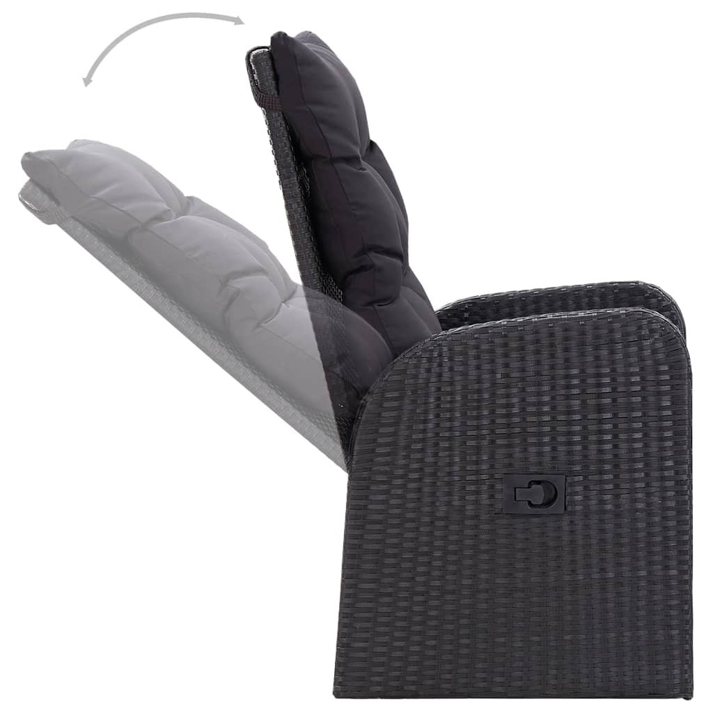 NNEVL 3 Piece Garden Dining Set Black - CAMARABUSSINES