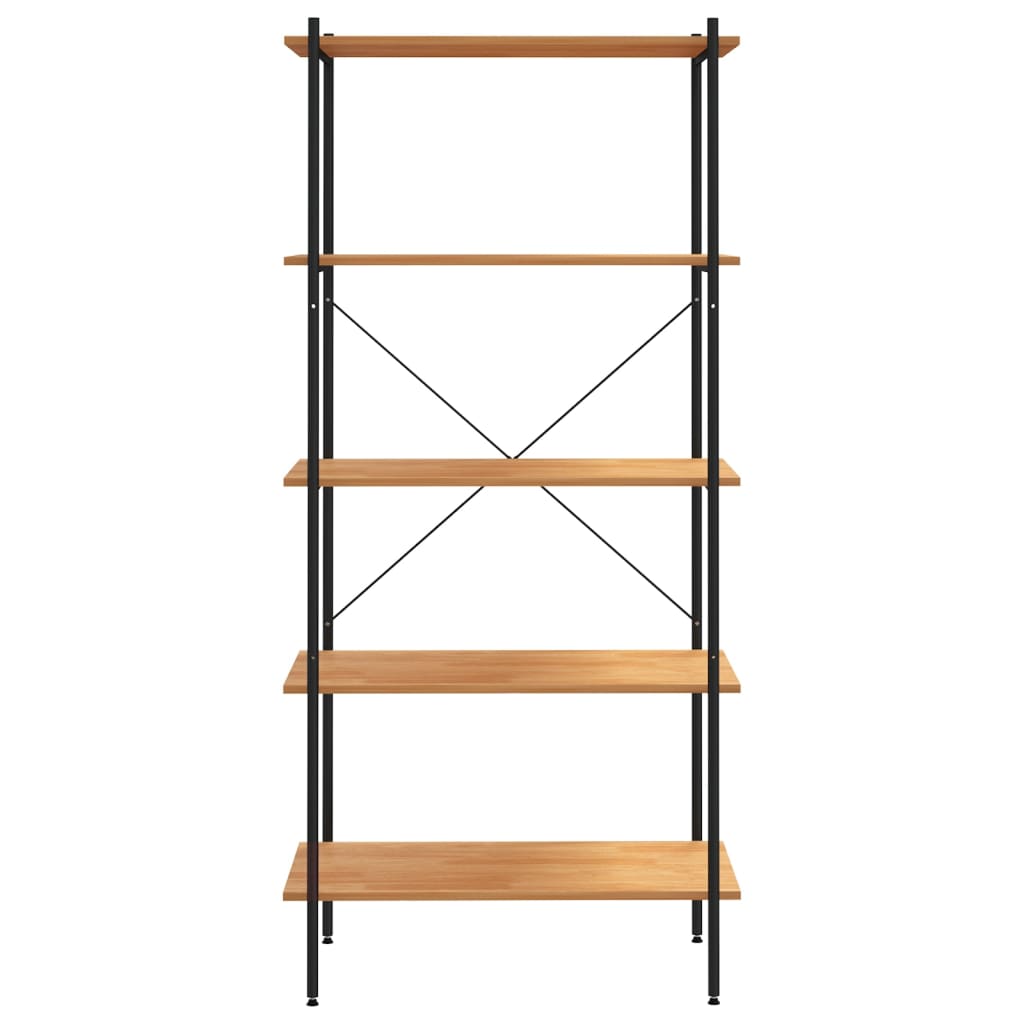 NNEVL 5 - Tier Shelving Unit Black and Oak 80x40x163 cm - CAMARABUSSINES