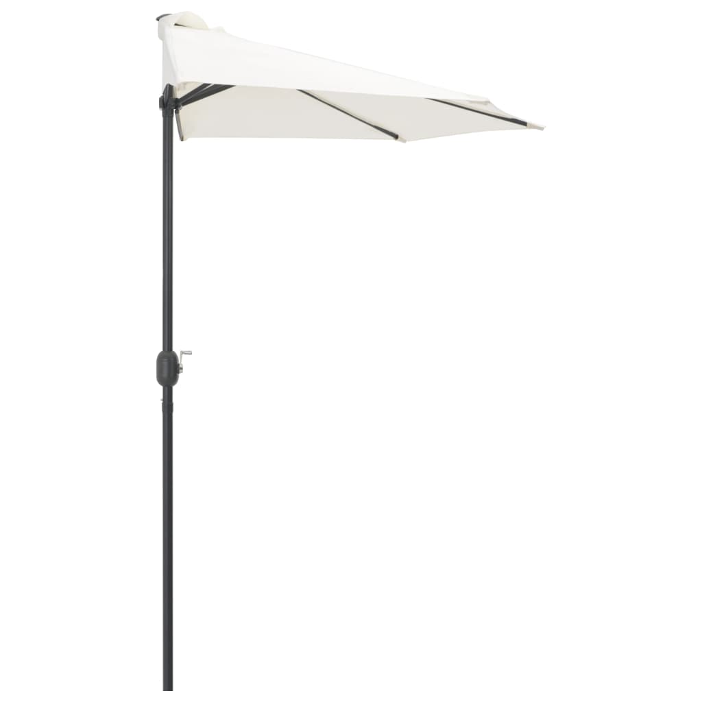 NNEVL Balcony Parasol with Aluminium Pole Sand 270x135 cm Half - CAMARABUSSINES