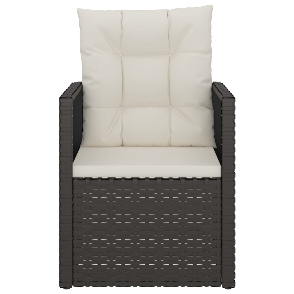 NNEVL Garden Armchair with Cushions Black Poly Rattan - CAMARABUSSINES