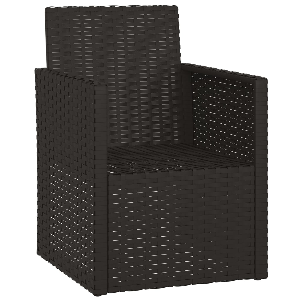 NNEVL Garden Armchair with Cushions Black Poly Rattan - CAMARABUSSINES
