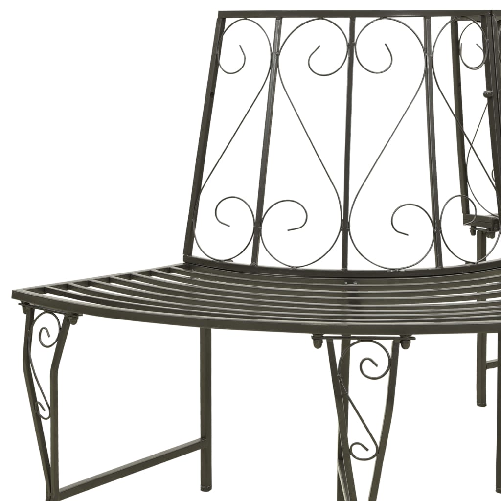 NNEVL Garden Half Round Tree Bench 160 cm Steel - CAMARABUSSINES