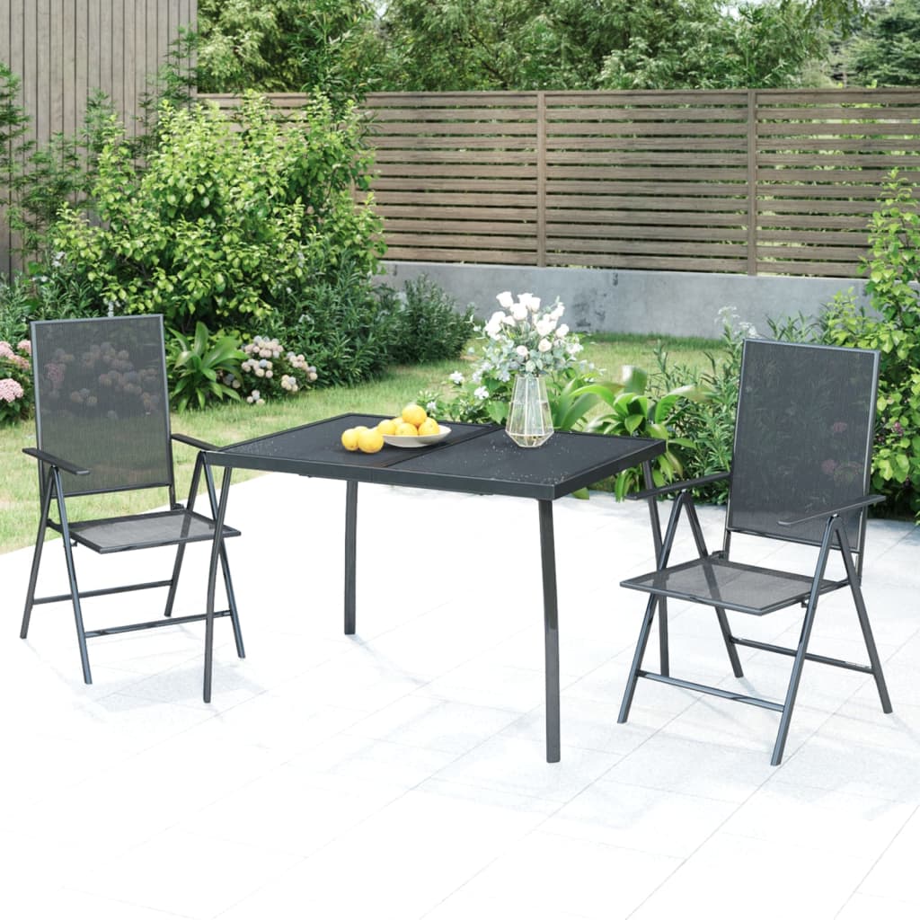 NNEVL Garden Table Anthracite 110x80x72 cm Steel Mesh - CAMARABUSSINES