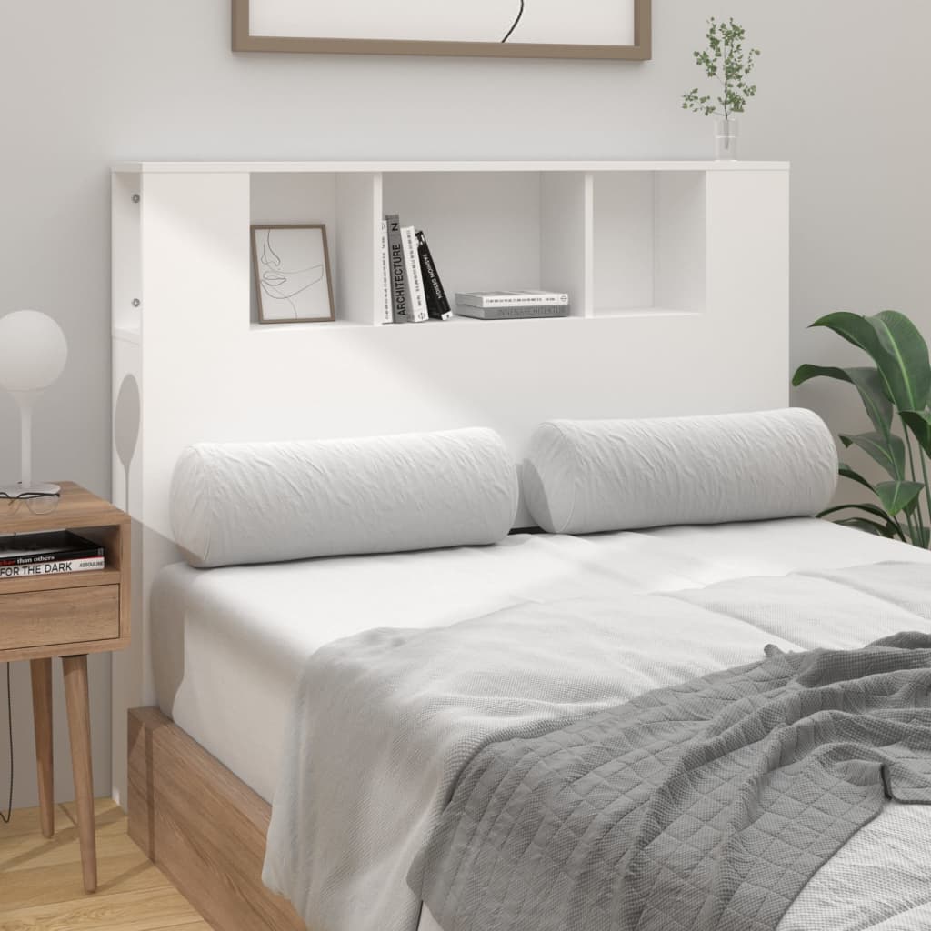 NNEVL Headboard Cabinet White 120x18.5x104.5 cm - CAMARABUSSINES
