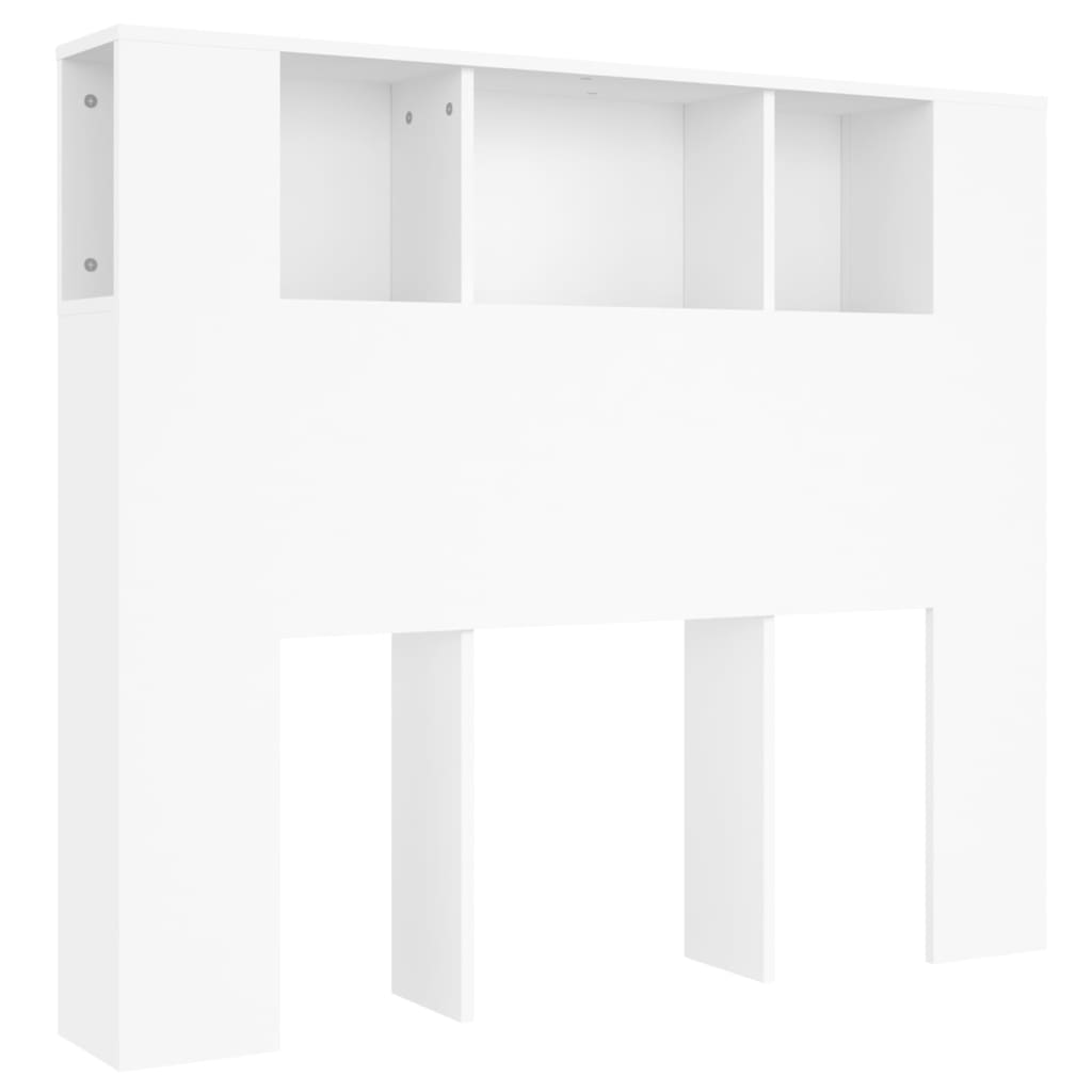 NNEVL Headboard Cabinet White 120x18.5x104.5 cm - CAMARABUSSINES