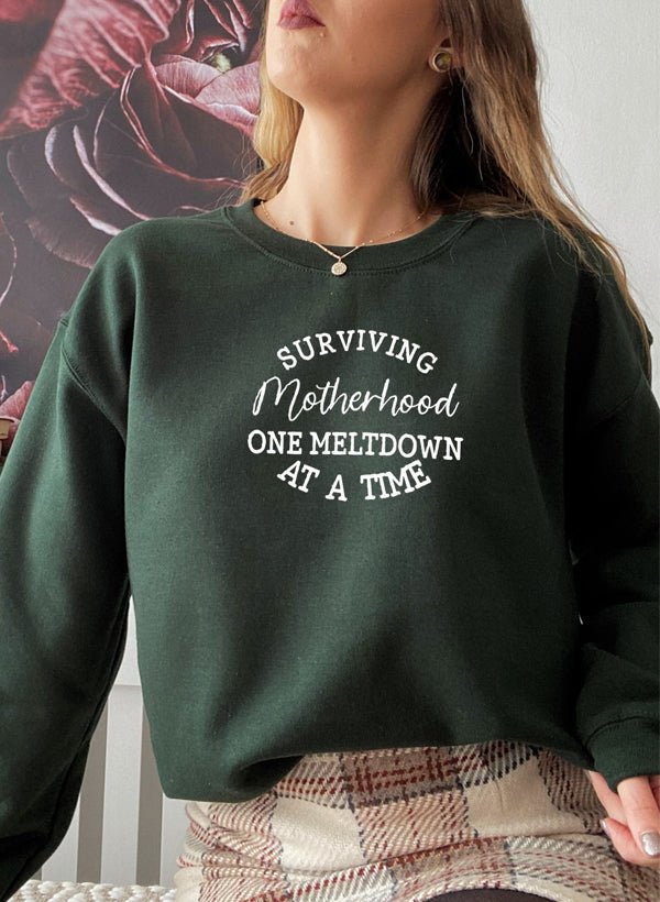 Surviving Motherhood Sweat Shirt - CAMARABUSSINES